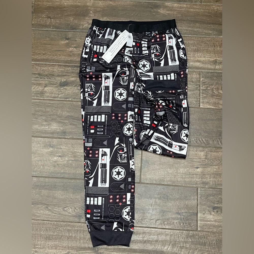 NWT 12-14Y Star Wars Themed Black & White Graphic pj pants old navy